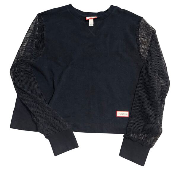 Hunter x Target women’s black long sleeve sweatshirt with mesh sleeves (small) - Picture 1 of 8